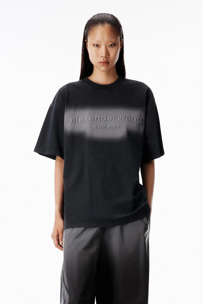 Unisex Short Sleeve Embossed Halo Tee in Jersey Oversized
