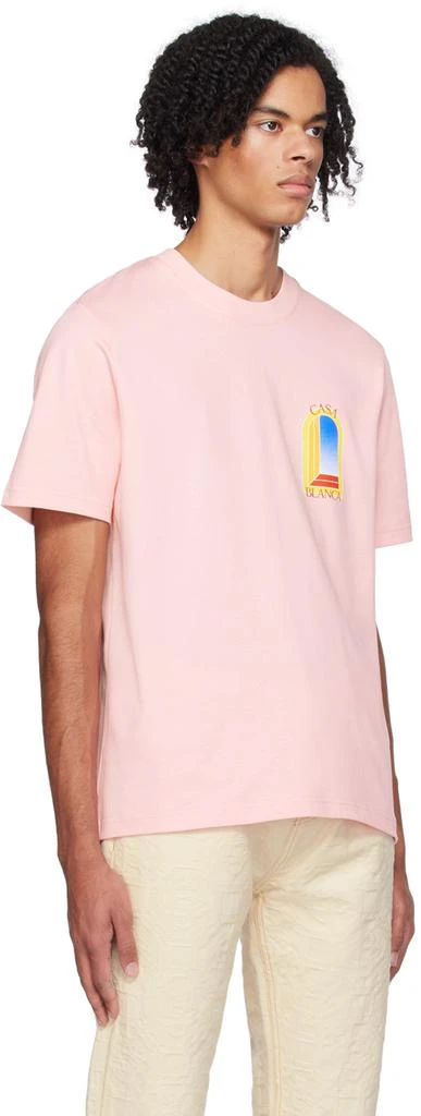 Casablanca Pink 'L'Arche De Jour' T-Shirt 2