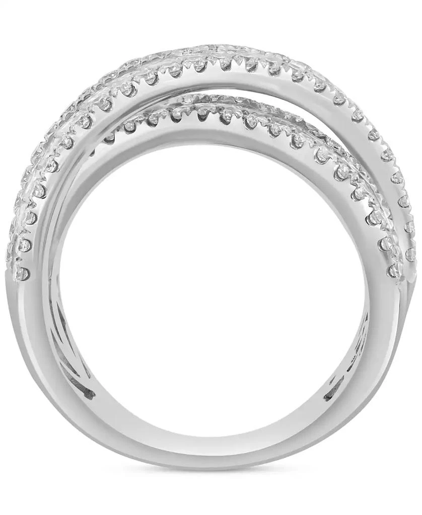 Effy EFFY® Lab Grown Diamond Baguette & Round Crossover Statement Ring (5-1/10 ct. t.w.) in 14k White Gold 4