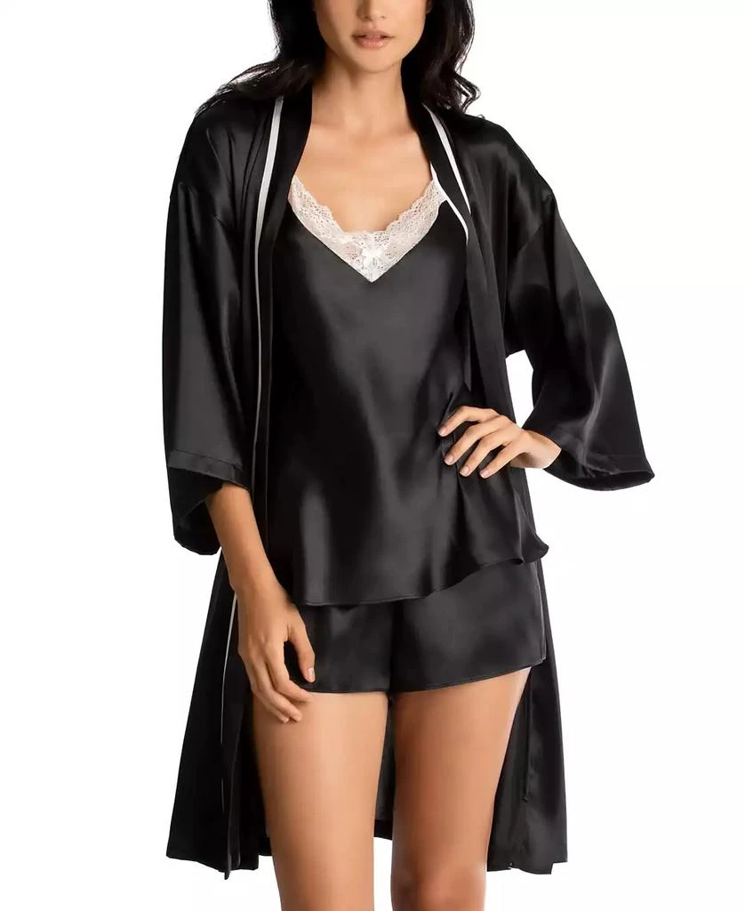 Linea Donatella Bride Satin Wrap Robe, Cami & Tap Shorts Set 1