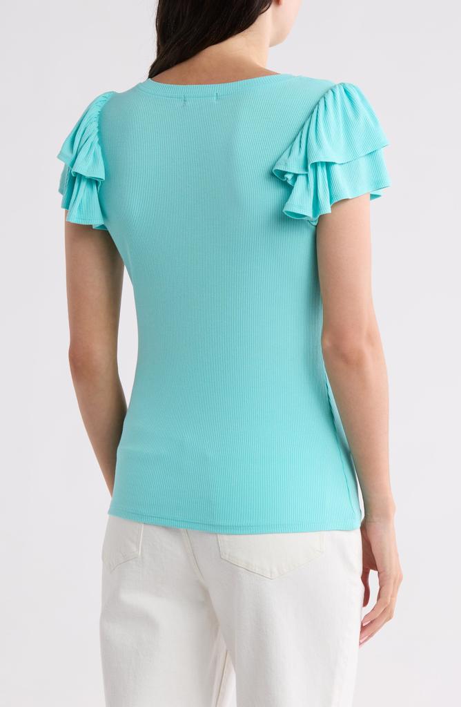 1. State Flutter Sleeve Rib Top