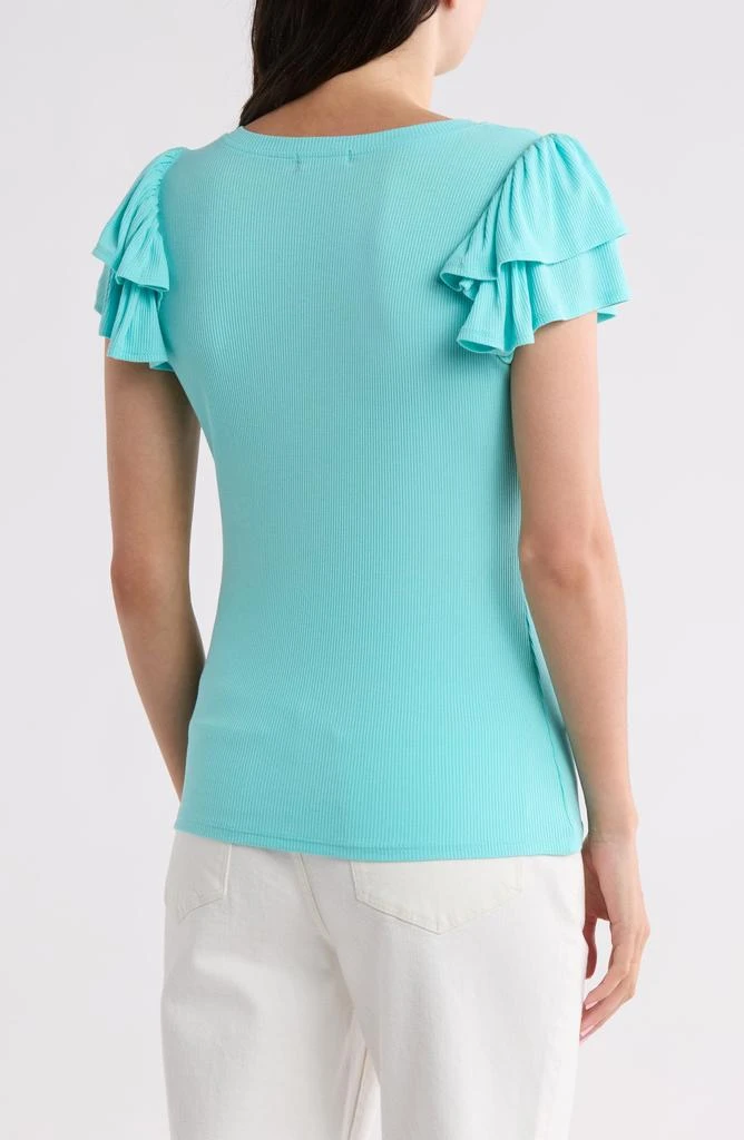 1. State Flutter Sleeve Rib Top 2