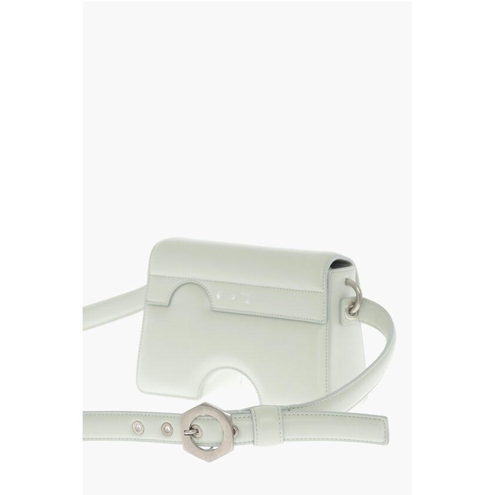 Off-White Off- Leather BURROW Crossbody Bag with Cut-Out Women's Details