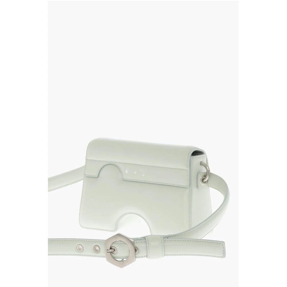 Off-White Off- Leather BURROW Crossbody Bag with Cut-Out Women's Details 2