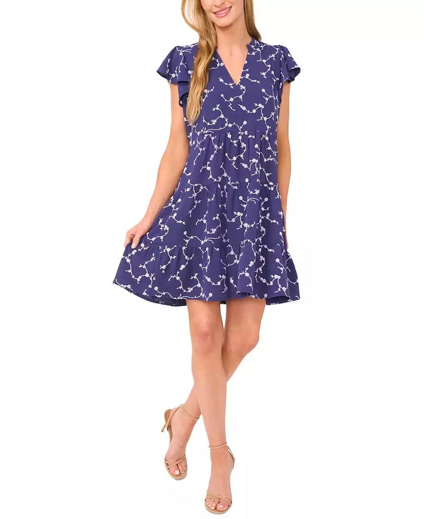 Women's Short-Sleeve Ruffled Tiered Dress – On Sale Now with Up to