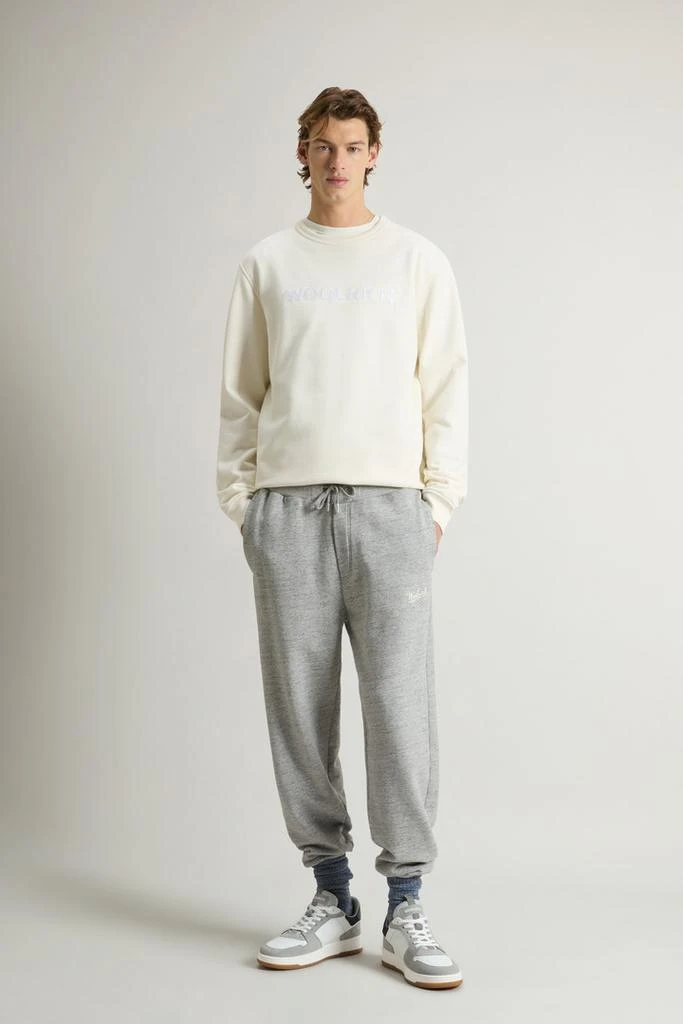Woolrich Pants in Pure Cotton Mouliné Fleece - Men - Gray 1