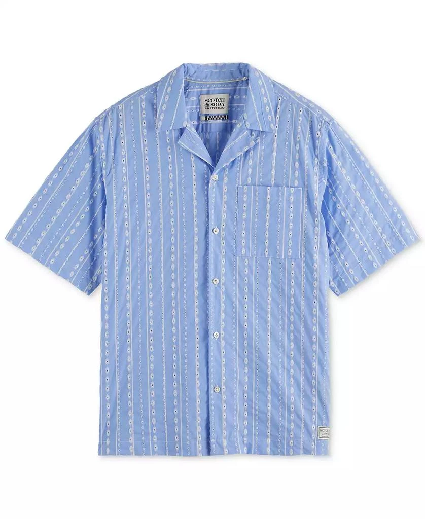 Scotch & Soda Men's Relaxed-Fit Stripe Short-Sleeve Shirt 5
