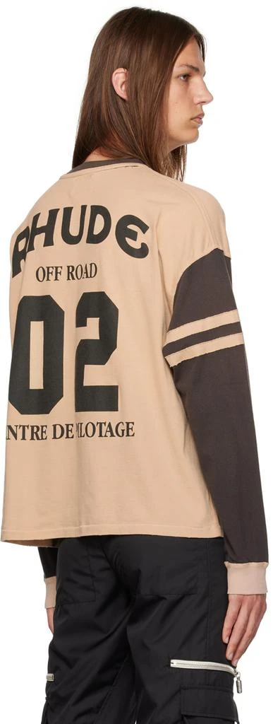 Rhude Brown Triple R Long Sleeve T-Shirt 3