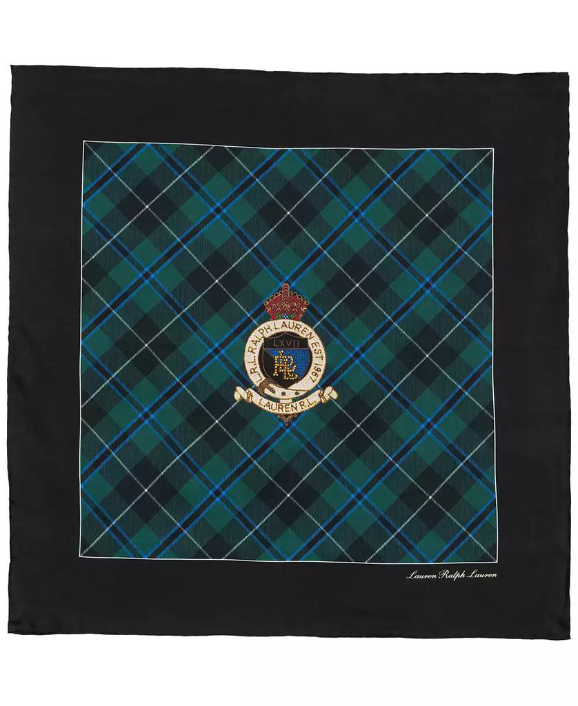 Ralph Lauren Gifting Plaid and Logo Square Scarf