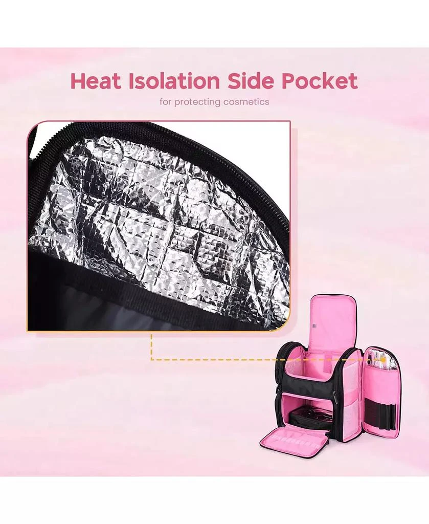 Byootique Rolling Makeup Train Case Soft Sided Travel Cosmetic Organizer Storage with Travel Make Bag Backpack 4