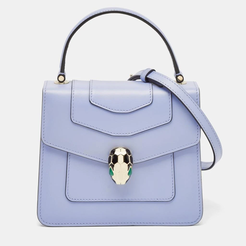 BVLGARI Light Blue Leather Small Serpenti Forever Top Handle Bag 1