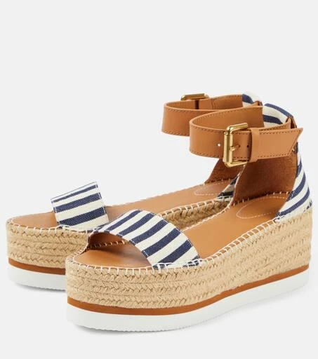 See by Chloé Glyn striped espadrille wedges 5