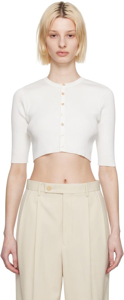 【AURALEE】SHORT CARDIGAN White Short Cardigan by AURALEE on Sale