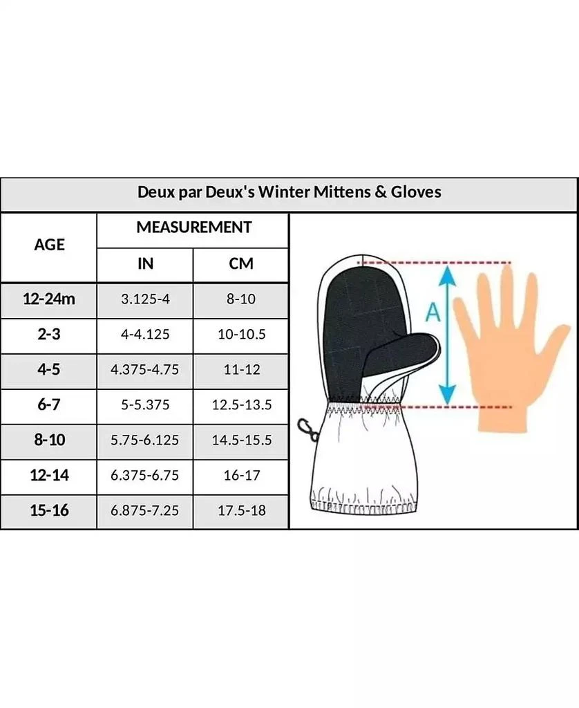 Deux par Deux Girl Winter Mittens Play Light Blue - Child 4