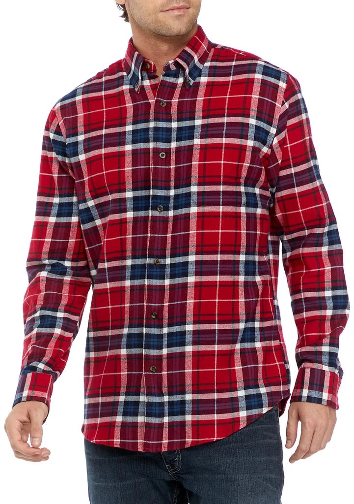 Saddlebred® Long Sleeve Flannel Plaid Button Up Shirt 1