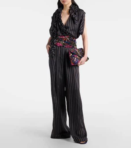 Dries Van Noten Envelope Medium sequined satin clutch 5