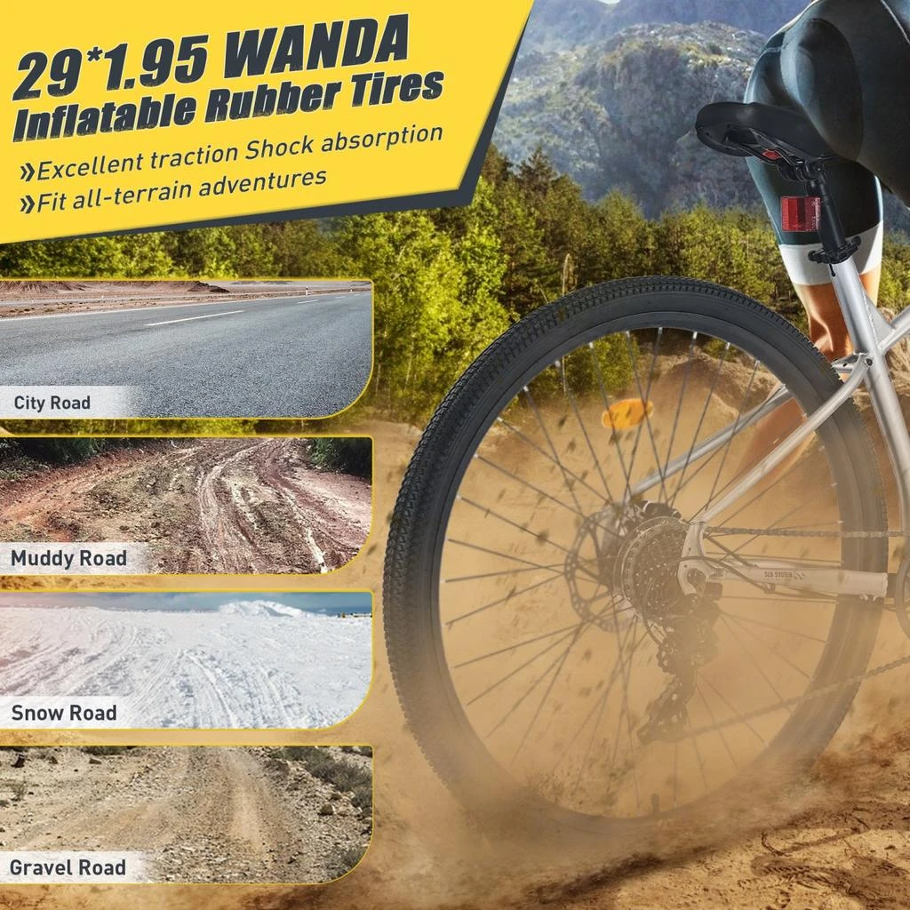 Streamdale Furniture Streamdale 29 Inch Wheels 8 Speed Mountain Bike, for Men Women Boys and Girls, Front Suspension, Steel Frame 3