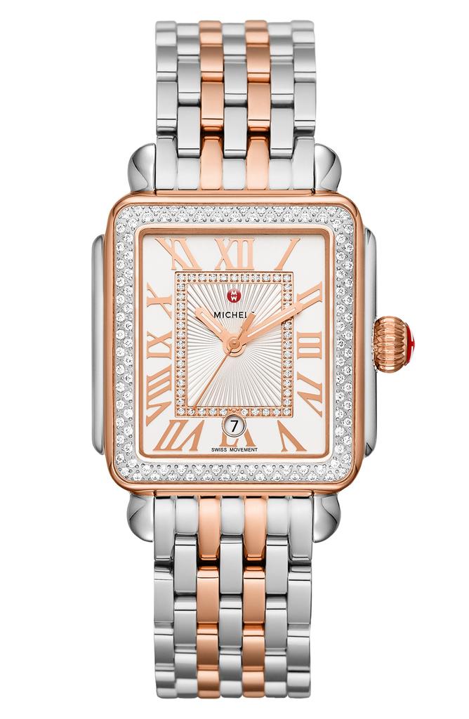 MICHELE <br \/>Deco Madison Diamond Dial Watch Head & Bracelet, 33mm <br \/>