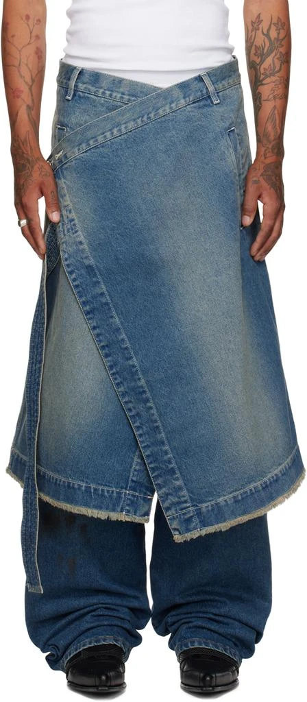 LU'U DAN Blue Apron Denim Skirt 1