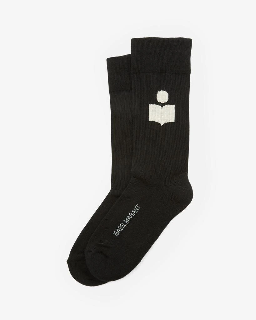 ISABEL MARANT ISABEL MARANT, SILOKI LOGO SOCKS - Women - Black - OneSize 1