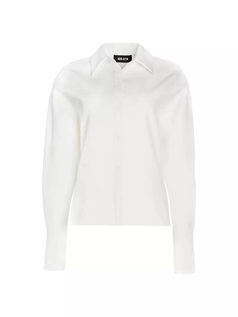 Ser.o.ya Rhia Crepe Draped Button Down 1