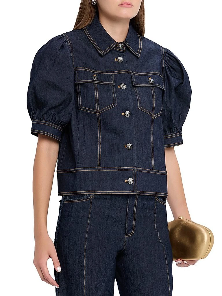 Cinq à Sept Leonie Puff-Sleeve Denim Jacket 3