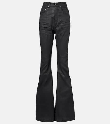 Rick Owens Drkshdw Bolan Bootcut Black Waxed Jeans – On Sale Now