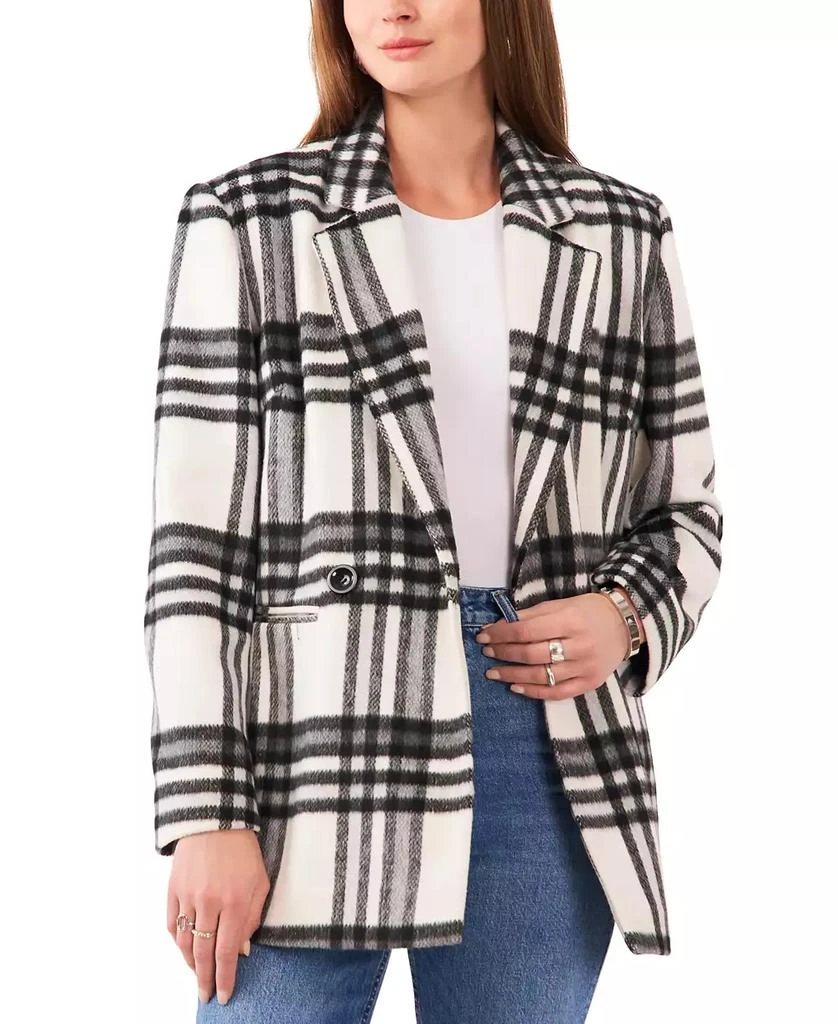 Vince Camuto Women's Plaid Double-Breasted Blazer 1