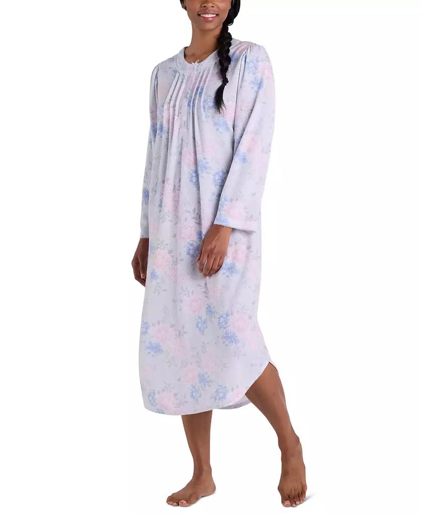 Miss Elaine Women's Printed Brushed Long Nightgown