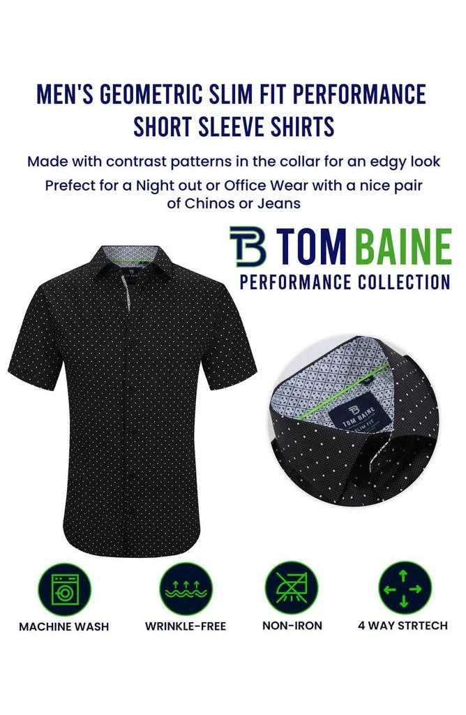TOM BAINE Slim Fit Performance Short Sleeve Button-Up Shirt 7