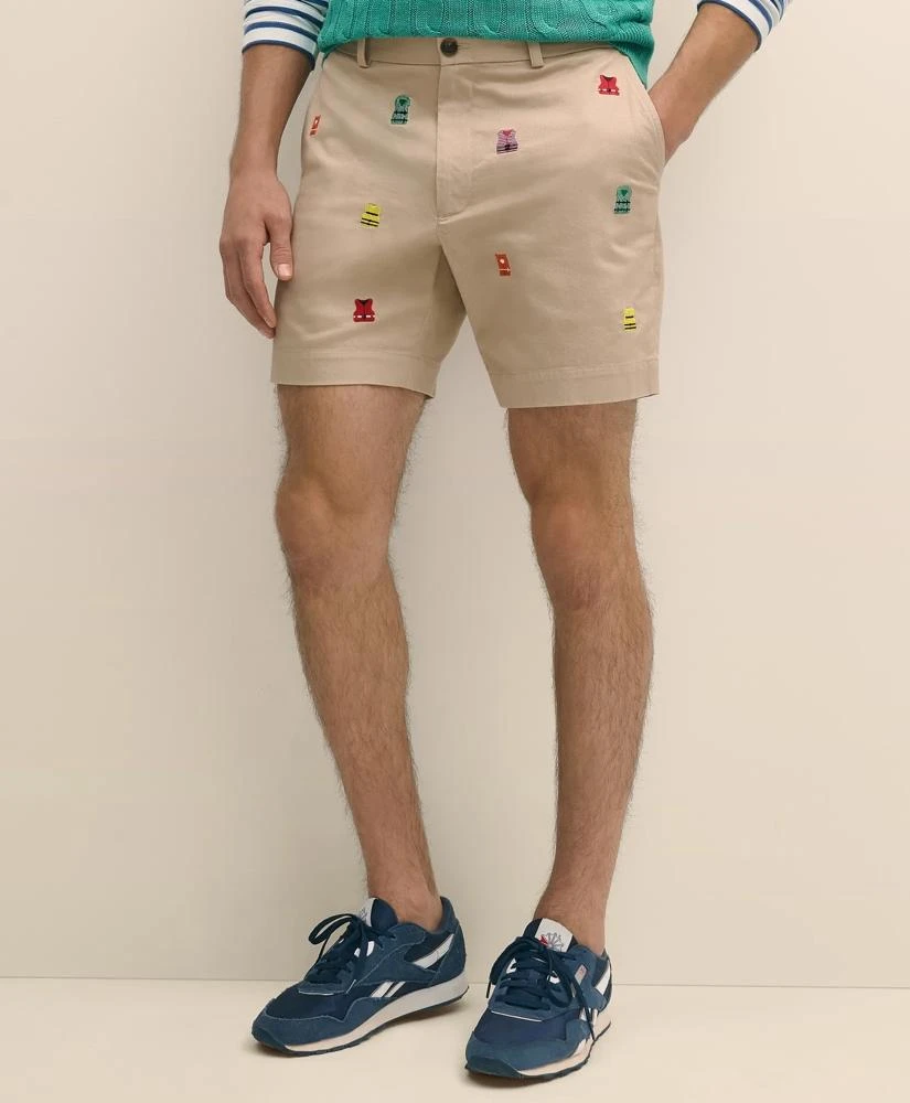 Brooks Brothers 7" Cotton Embroidered Life Vest Shorts 3