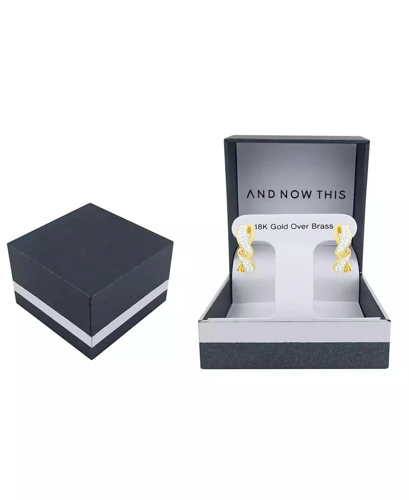 And Now This Crystal Twisted Hinged Hoop Earrings 4