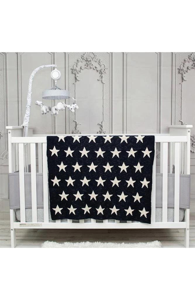 PARKLAND COLLECTION Starry Starry Night Transitional Navy Blue Knitted 32" x 40" Baby Blanket 4