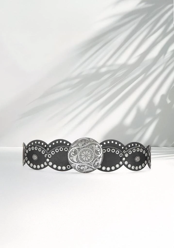 LASCANA Women
s Embellished Round Beckle Belt