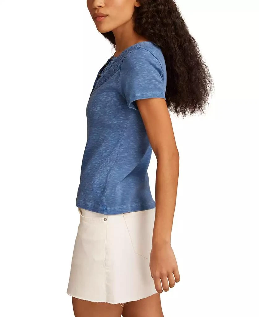 Lucky Brand Women's Cotton Cutwork Henley Tee 2