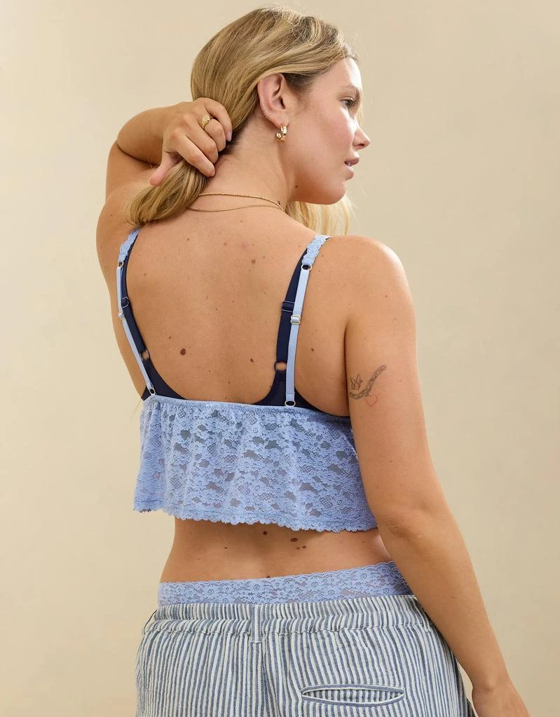 Aerie Show Off Vintage Lace Tie Front Bra Top 3