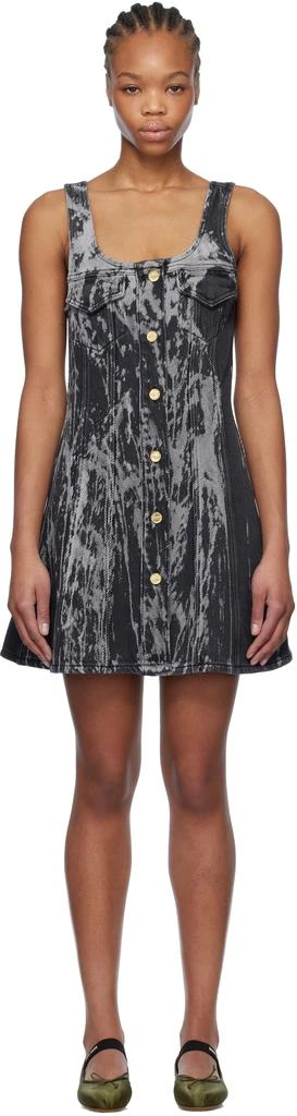 ganni heavy denim mini dress Ganni LIGHT PINK OVERDYED HEAVY DENIM MINI DRESS  Shop at the Mix