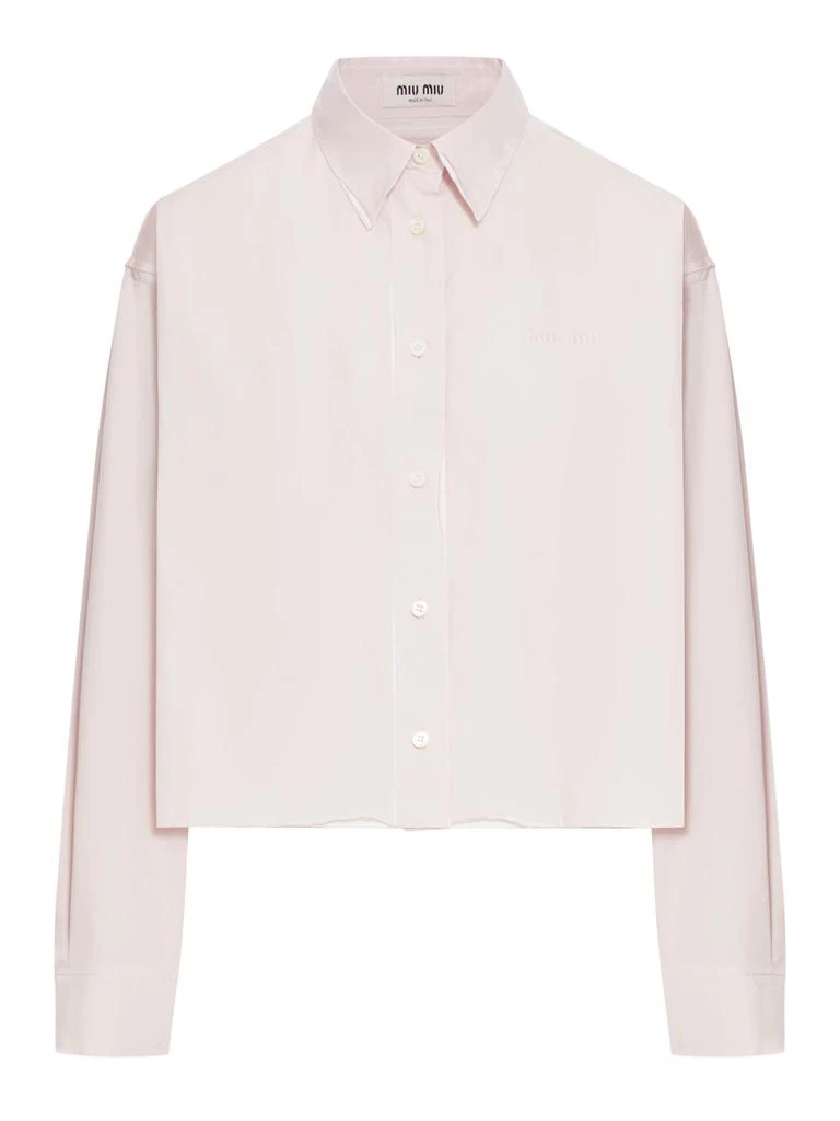 Miu Miu COTTON POPLIN CROP SHIRT 1
