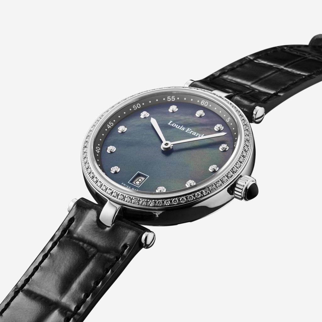Louis Erard Louis Erard Romance Diamond Black Mother of Pear Ladies Quartz Watch 11810SE19.BDCB7