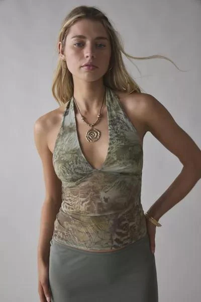 Silence + Noise Silence + Noise Camellia Mesh Halter Top 1