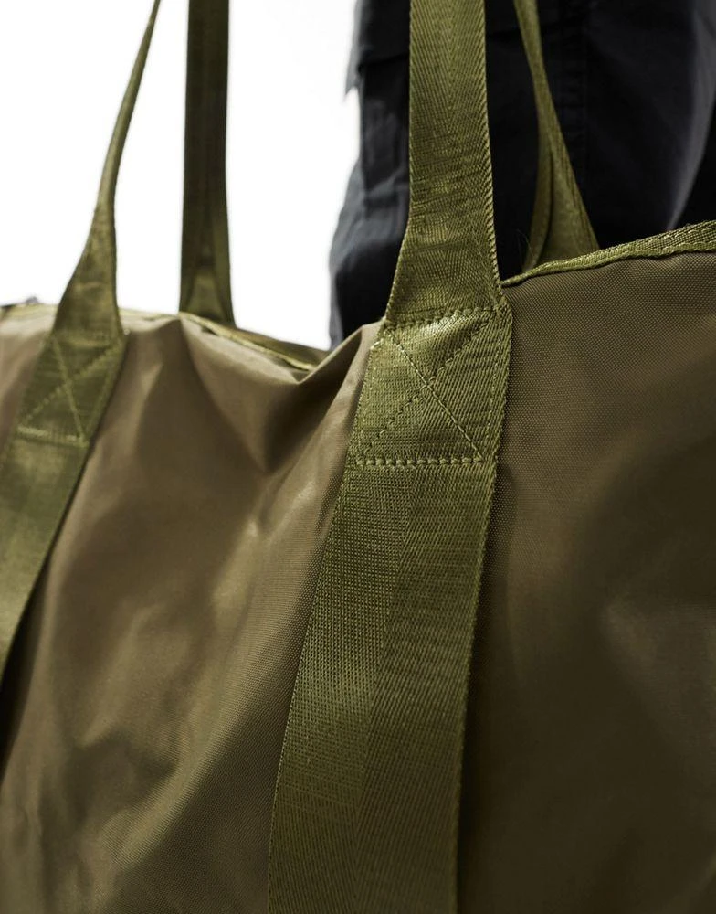 ASOS ASOS DESIGN nylon tote bag in khaki 3