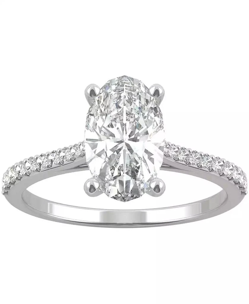 Charles & Colvard Moissanite Oval Engagement Ring (2-1/2 ct. t.w. DEW) in 14k White Gold or 14k Yellow Gold 1
