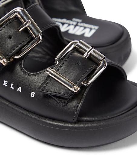 MM6 Buckled leather sandals - BeyondStyle
