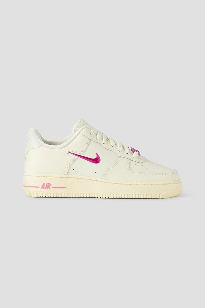 NIKE Air Force 1 '07 metallic rubber-trimmed leather sneakers