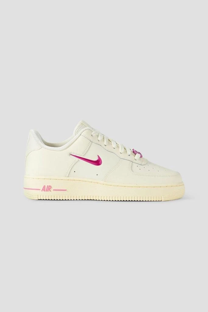 NIKE Air Force 1 '07 metallic rubber-trimmed leather sneakers 1