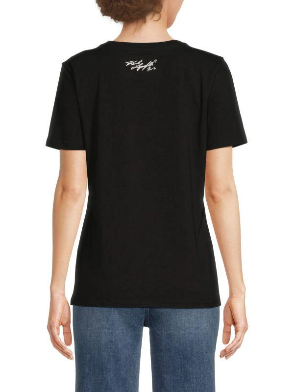 Karl Lagerfeld Paris Studded Graphic Stretch Cotton T-Shirt 2