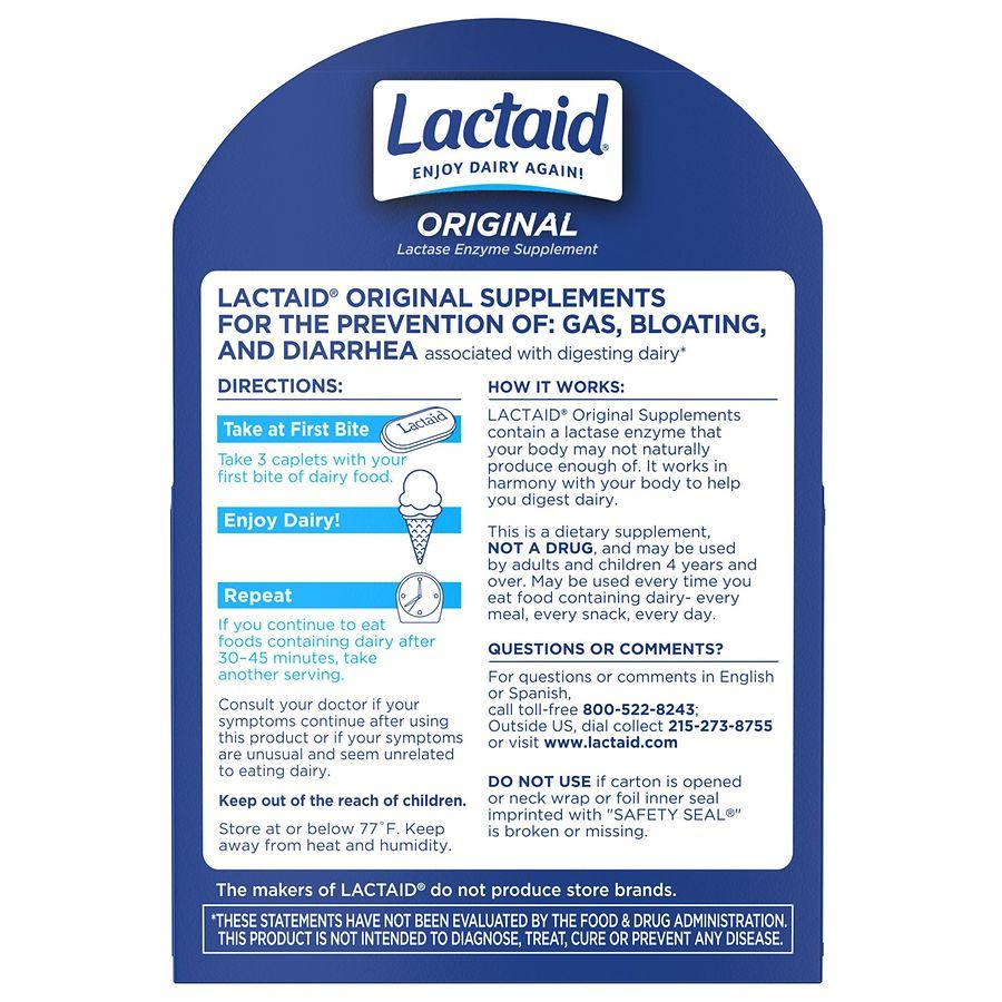 Lactaid Original Strength Lactose Intolerance Relief Caplets