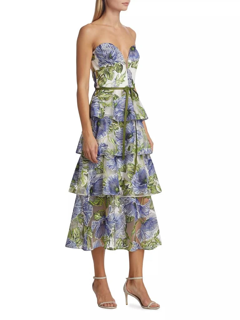 sachin and babi light blue dress Marchesa Floral-AppliquéD Embroidered Tulle Dress In Beige - 80% Off