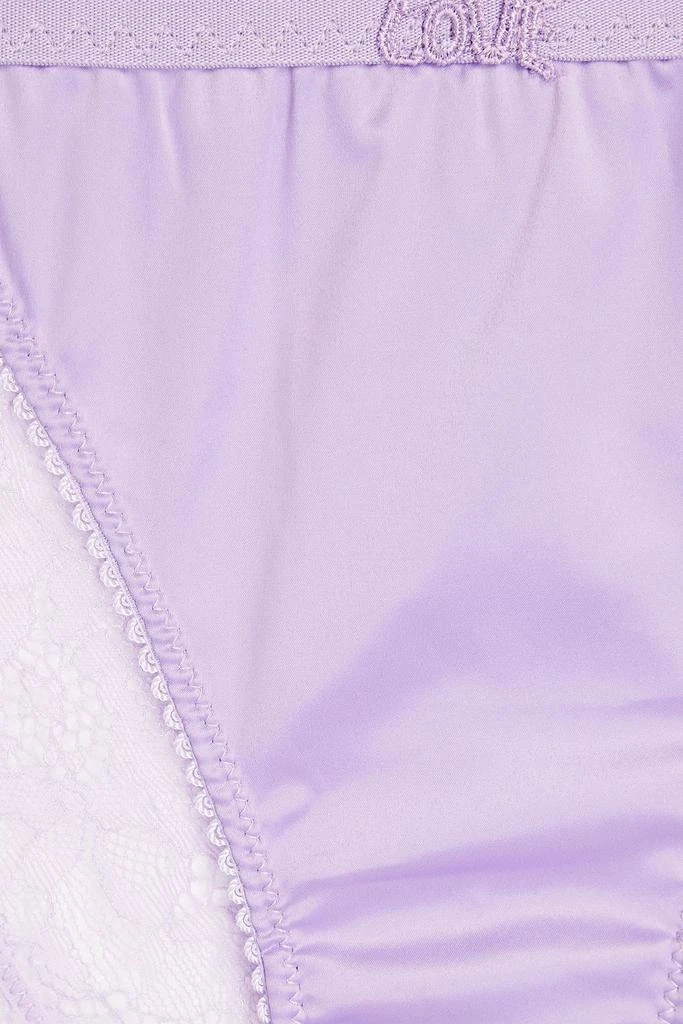 LOVE STORIES Satin-trimmed guipure lace low-rise briefs 4