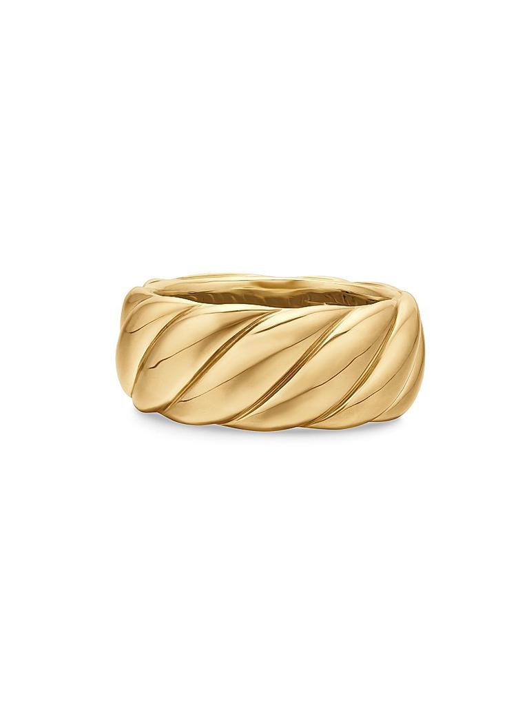 David Yurman Sculpted Cable Band Ring In 18K Yellow Gold